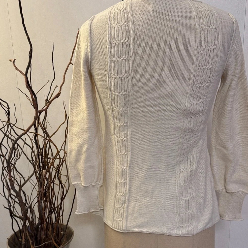 Calvin Klein Jeans Cream V-Neck Sweater - Picture 4 of 6